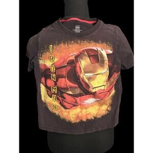 Iron Man Marvel Black T-Shirt‎ boys S small